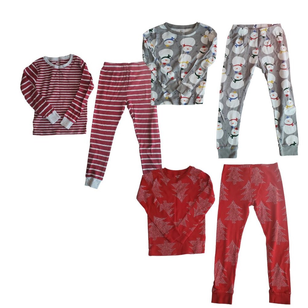 Carter's Set of 3 Pajama Sets. Christmas‎ Holidays Winter Snowman Size 6
